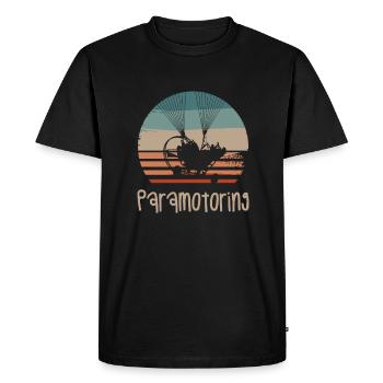 Retro Vintage Classic Paramotoring Paragliding - Men's Premium Organic T-Shirt - black - Front - Nico (187cm)