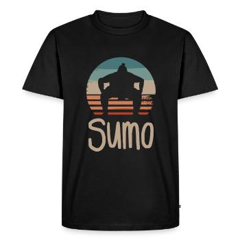 Lutteur de sumo classique rétro vintage - T-shirt Premium bio Homme - noir - Devant - Nico (187cm)