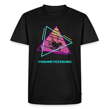 Retro Vintage Classic Paramotoring Paragliding - Men's Premium Organic T-Shirt - black - Front - Nico (187cm)
