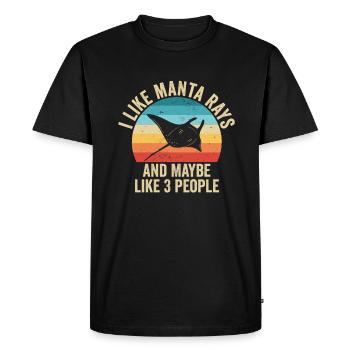 J'aime Les Raies Mantas De Mers Cadeau Drole - T-shirt Premium bio Homme - noir - Devant - Nico (187cm)