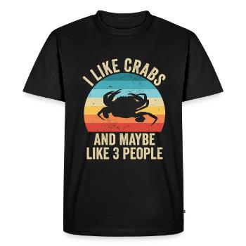 J'aime Les Crabes Cadeau Drole Océan - T-shirt Premium bio Homme - noir - Devant - Nico (187cm)