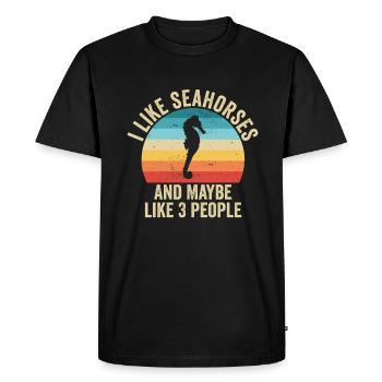 J'aime Les Hippocampes Cadeau Drole Océan - T-shirt Premium bio Homme - noir - Devant - Nico (187cm)