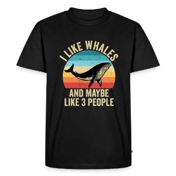 J'aime Les Baleines Cadeau Drole Océan - T-shirt Premium bio Homme - noir - Devant - Nico (187cm)
