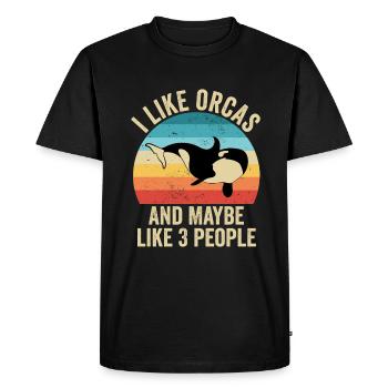 J'aime Les Orques Cadeau Drole Baleine Tueuse - T-shirt Premium bio Homme - noir - Devant - Nico (187cm)