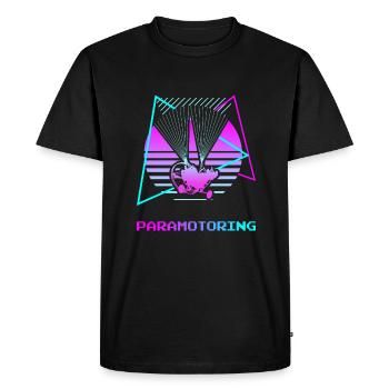 Retro Vintage Classic Paramotoring Paragliding - Men's Premium Organic T-Shirt - black - Front - Nico (187cm)
