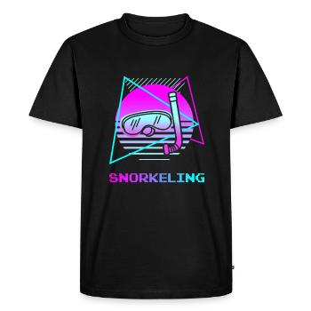 Retro Vintage Classic Snorkeling Snorkeler - Men's Premium Organic T-Shirt - black - Front - Nico (187cm)