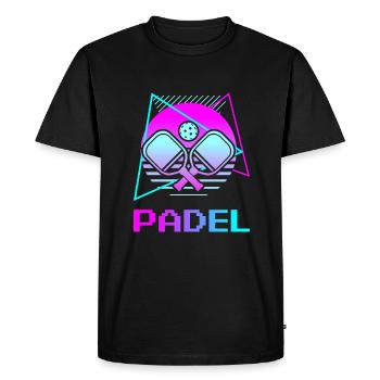 Joueur de padel classique rétro vintage - T-shirt Premium bio Homme - noir - Devant - Nico (187cm)