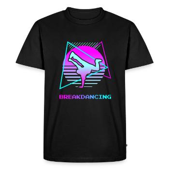 Retro Vintage Classic Breakdancing Breakdance Danc - Men's Premium Organic T-Shirt - black - Front - Nico (187cm)