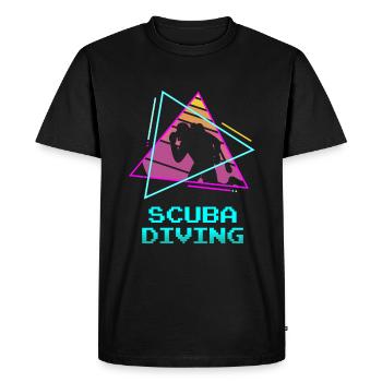Rétro Vintage Classic Scuba Diving Scuba Diver - T-shirt Premium bio Homme - noir - Devant - Nico (187cm)