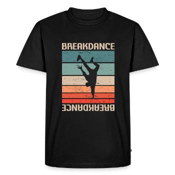Retro Vintage Classic Breakdancing Breakdance Danc - Men's Premium Organic T-Shirt - black - Front - Nico (187cm)