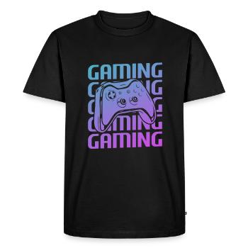 Retro Vintage Classic Gaming Video Game Gamer - Men's Premium Organic T-Shirt - black - Front - Nico (187cm)