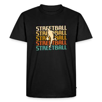 Joueur de basket-ball de streetball classique rétro vintage - T-shirt Premium bio Homme - noir - Devant - Nico (187cm)