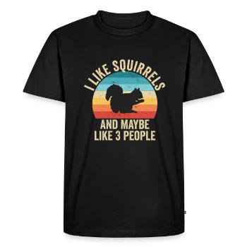 I love Squirrels Gift Humor Animals - Men's Premium Organic T-Shirt - black - Front - Nico (187cm)