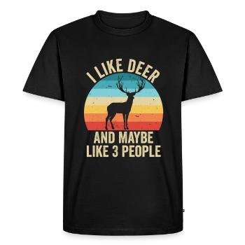 I like Les Cerfs Gift Humor Animals - Men's Premium Organic T-Shirt - black - Front - Nico (187cm)