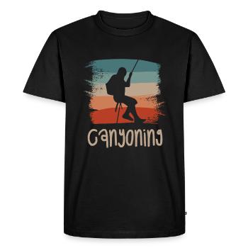 Retro Vintage Classic Canyoning Canyon Canyoner - Men's Premium Organic T-Shirt - black - Front - Nico (187cm)