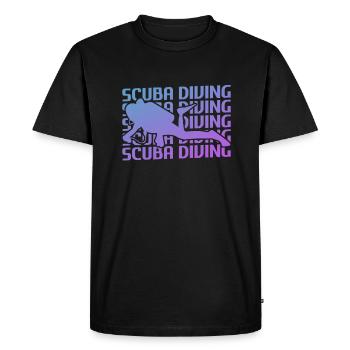 Rétro Vintage Classic Scuba Diving Scuba Diver - T-shirt Premium bio Homme - noir - Devant - Nico (187cm)