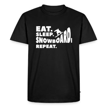Manger Dormir Snowboard Répéter Snowboard Snowboarde - T-shirt Premium bio Homme - noir - Devant - Nico (187cm)