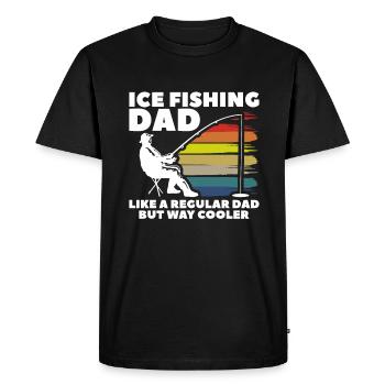 Papa pêcheur sur glace comme un papa ordinaire mais beaucoup plus cool - T-shirt Premium bio Homme - noir - Devant - Nico (187cm)