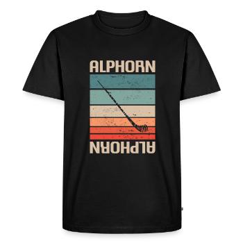 Retro Vintage Classic pour un joueur de cor des Alpes fait - T-shirt Premium bio Homme - noir - Devant - Nico (187cm)
