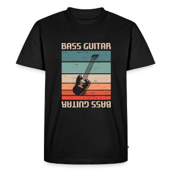 Retro Vintage Classic Bass Guitar Instrument Guita - Men's Premium Organic T-Shirt - black - Front - Nico (187cm)