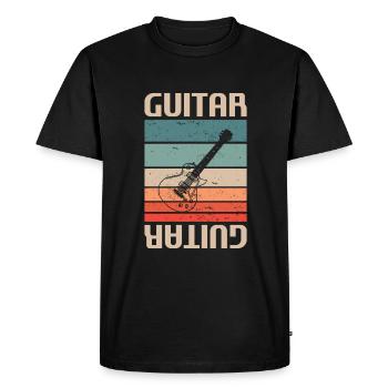 Retro Vintage Classic Guitar Instrument Guita - Men's Premium Organic T-Shirt - black - Front - Nico (187cm)