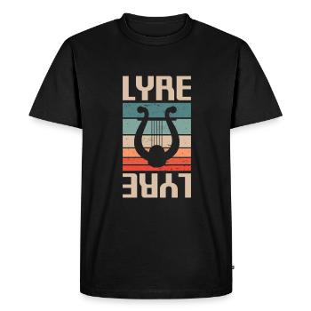 Retro Vintage Classic Lyre Player Instrument - Men's Premium Organic T-Shirt - black - Front - Nico (187cm)