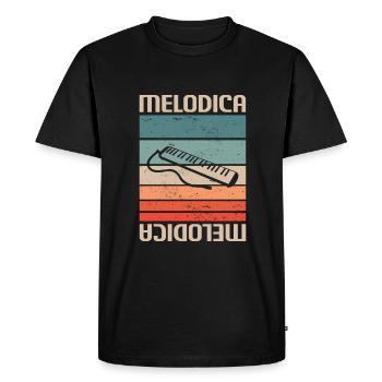 Retro Vintage Classic Melodica Player Instrument - T-shirt Premium bio Homme - noir - Devant - Nico (187cm)