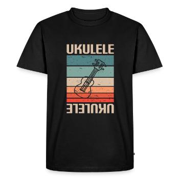 Retro Vintage Classic Ukulele Instrument Guita - Men's Premium Organic T-Shirt - black - Front - Nico (187cm)