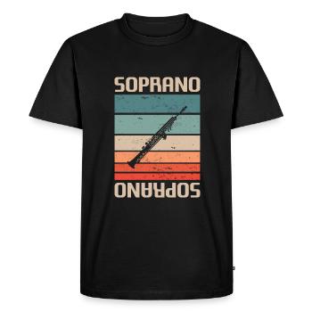Retro Vintage Classic Soprano Instrument Guita - Men's Premium Organic T-Shirt - black - Front - Nico (187cm)