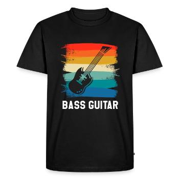 Retro Vintage Classic Bass Guitar Instrument Guita - Men's Premium Organic T-Shirt - black - Front - Nico (187cm)
