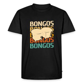 Retro Vintage Classic Bongos Player Instrument - Men's Premium Organic T-Shirt - black - Front - Nico (187cm)