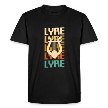 Retro Vintage Classic Lyre Player Instrument - Men's Premium Organic T-Shirt - black - Front - Nico (187cm)