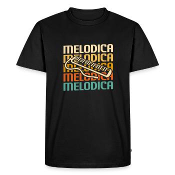 Retro Vintage Classic Melodica Player Instrument - T-shirt Premium bio Homme - noir - Devant - Nico (187cm)