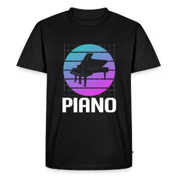 Pianiste d’instrument de piano classique rétro vintage - T-shirt Premium bio Homme - noir - Devant - Nico (187cm)