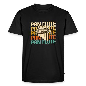 Retro Vintage Classic Flûte de Pan Instrument Guita - T-shirt Premium bio Homme - noir - Devant - Nico (187cm)