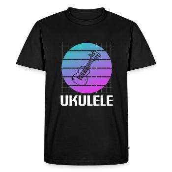 Retro Vintage Classic Ukulele Instrument Guita - Men's Premium Organic T-Shirt - black - Front - Nico (187cm)