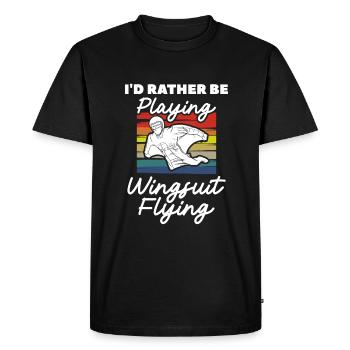 I'd Rather Be Playing Wingsuit Flying Skydiving Sk - Men's Premium Organic T-Shirt - black - Front - Nico (187cm)