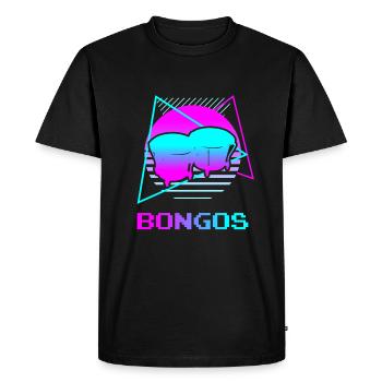 Retro Vintage Classic Bongos Player Instrument - Men's Premium Organic T-Shirt - black - Front - Nico (187cm)