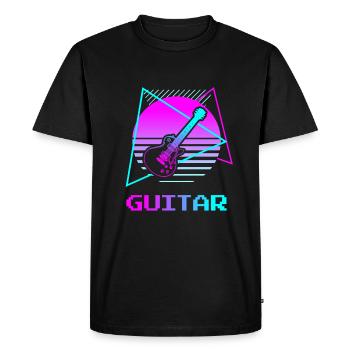 Retro Vintage Classic Guitar Instrument Guita - Men's Premium Organic T-Shirt - black - Front - Nico (187cm)