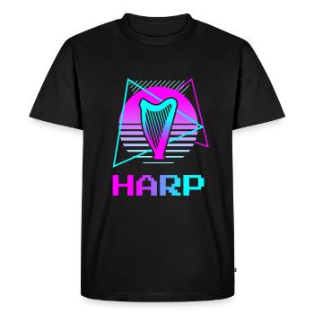 Retro Vintage Classic Harp Instrument Guita - Men's Premium Organic T-Shirt - black - Front - Nico (187cm)