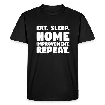 Eat Sleep Home Improvement Bricoleur répété - T-shirt Premium bio Homme - noir - Devant - Nico (187cm)