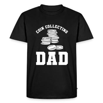 Collection de pièces de monnaie Papa Collectionneur Numismatique Numismat - T-shirt Premium bio Homme - noir - Devant - Nico (187cm)