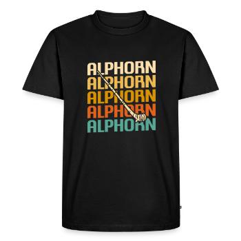 Retro Vintage Classic pour un joueur de cor des Alpes fait - T-shirt Premium bio Homme - noir - Devant - Nico (187cm)