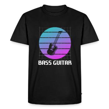 Retro Vintage Classic Bass Guitar Instrument Guita - Men's Premium Organic T-Shirt - black - Front - Nico (187cm)
