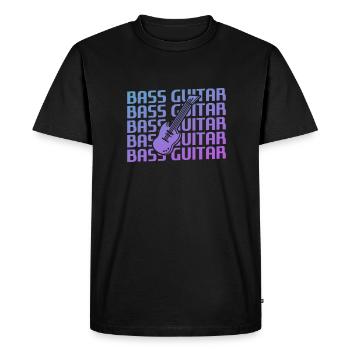 Retro Vintage Classic Bass Guitar Instrument Guita - Men's Premium Organic T-Shirt - black - Front - Nico (187cm)