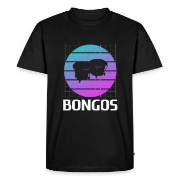 Retro Vintage Classic Bongos Player Instrument - Men's Premium Organic T-Shirt - black - Front - Nico (187cm)