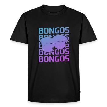 Retro Vintage Classic Bongos Player Instrument - Men's Premium Organic T-Shirt - black - Front - Nico (187cm)