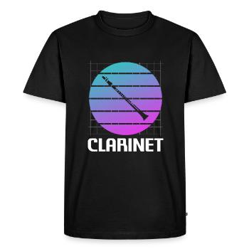 Retro Vintage Classic Clarinet Instrument Guita - Men's Premium Organic T-Shirt - black - Front - Nico (187cm)