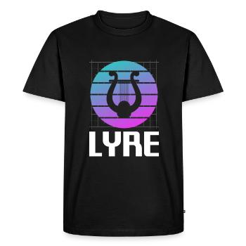 Retro Vintage Classic Lyre Player Instrument - Men's Premium Organic T-Shirt - black - Front - Nico (187cm)