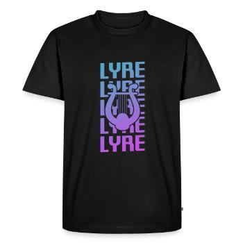 Retro Vintage Classic Lyre Player Instrument - Men's Premium Organic T-Shirt - black - Front - Nico (187cm)